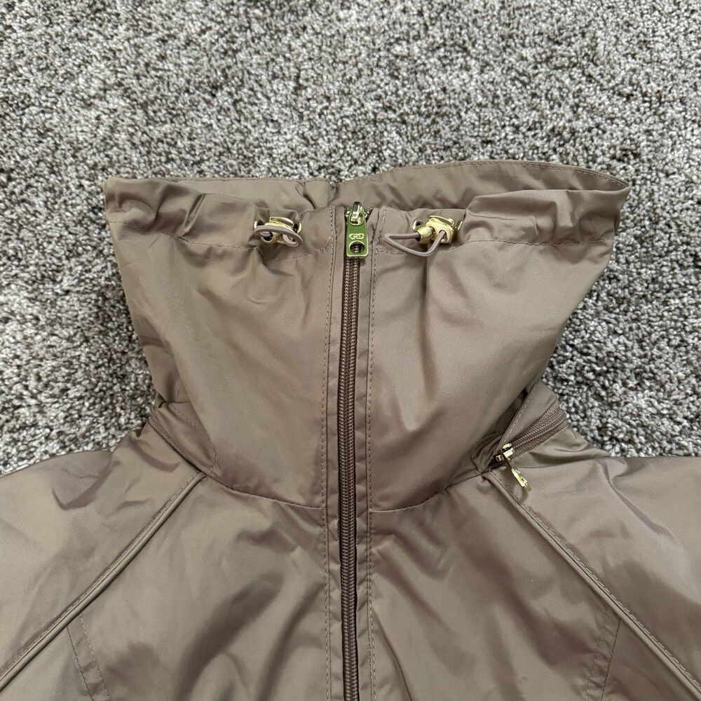 Cole Haan Hooded Rain Jacket Coat Champagne Iridescent Full Zip Women’s Size XS - Picture 13 of 16